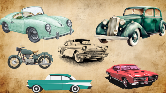 Vintage Car Poster Bundle – Retro Classic Auto Wall Art – Digital Download – Printable Vintage Car Decor for Garage, Office, Man Cave
